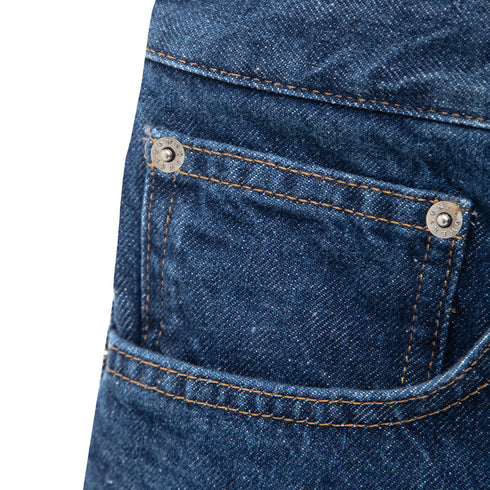 Hello Sunflower Wide Twisted Shorts Rinse Blue 737 5090 Degli Uberti